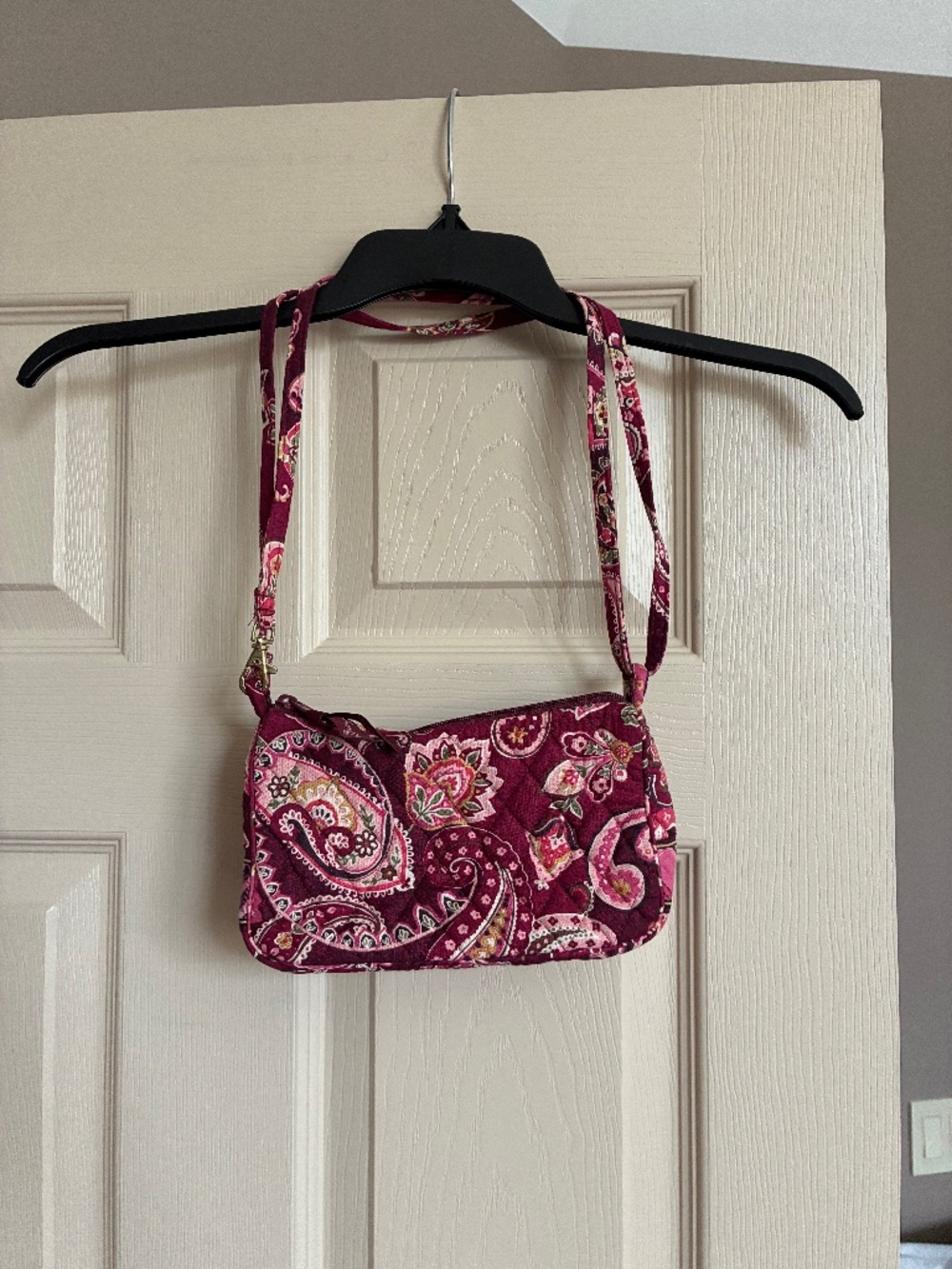Vera Bradley Burgundy Print Small Handbag/Crossbody